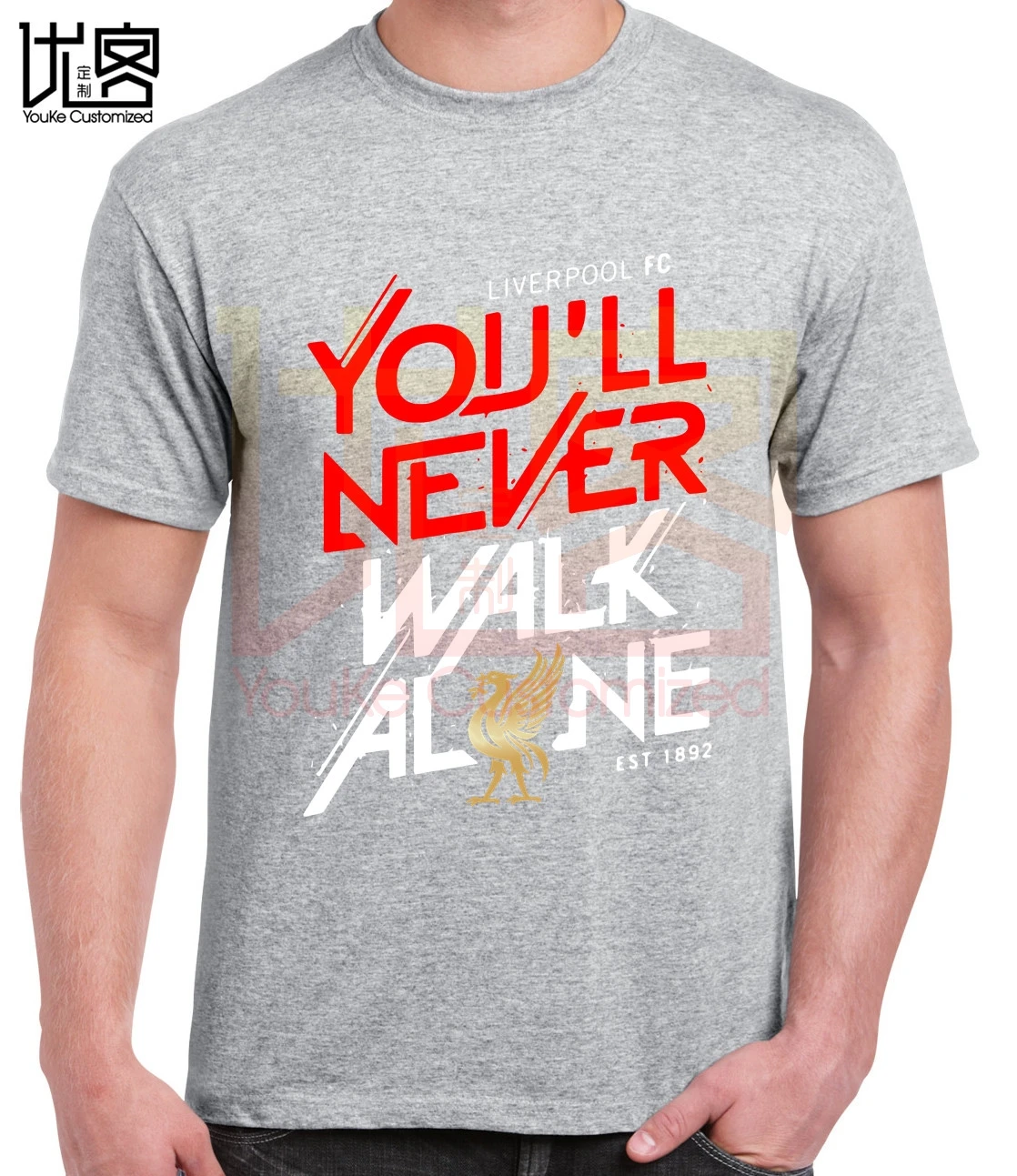 Футболка Liverpool You'll Never Walk Alone популярная футболка футболки с круглым вырезом из