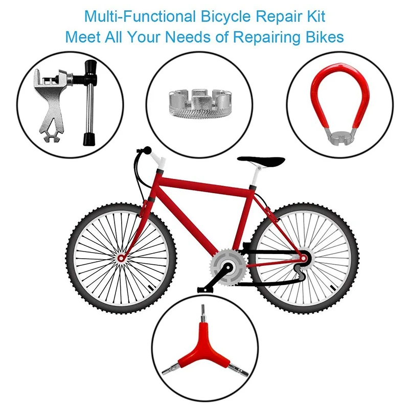Набор инструментов для ремонта велосипеда, 4 упаковки, включает в себя отвертку и инструмент для ремонта цепи