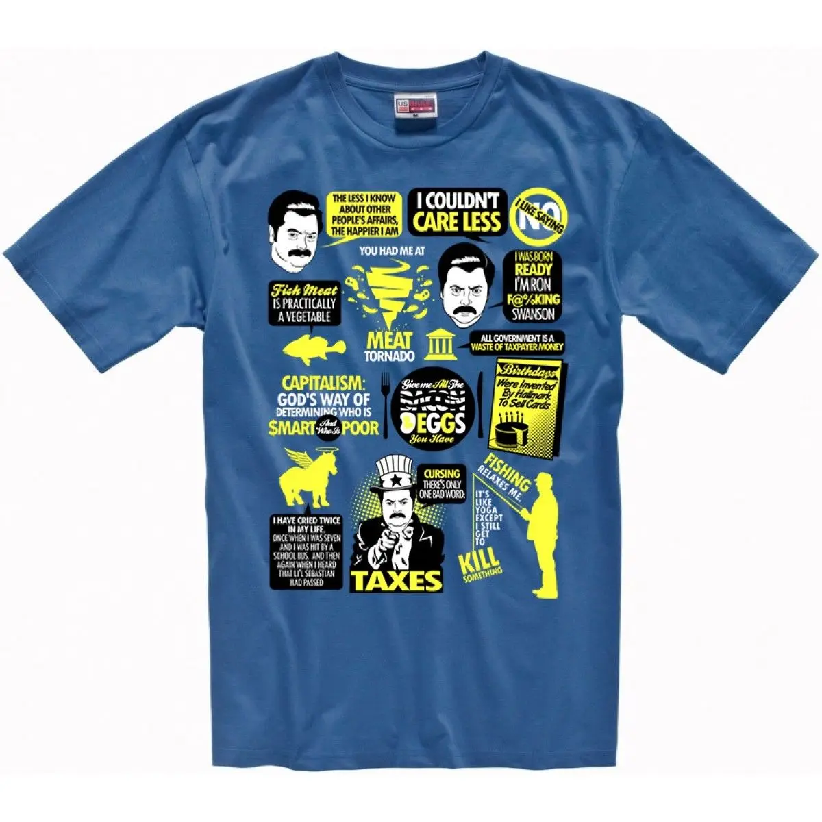 Parks And Recreation Ron Swanson T Shirt Men'S 100% Cotton Tee T Shirt Casual Men Clothing Design Tops Top Tee