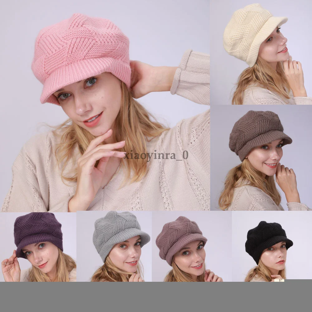 Women Summer Spring Winter Crochet Knit Slouchy Beanie Beret Cap Slouch Ski Hat Knit Beret