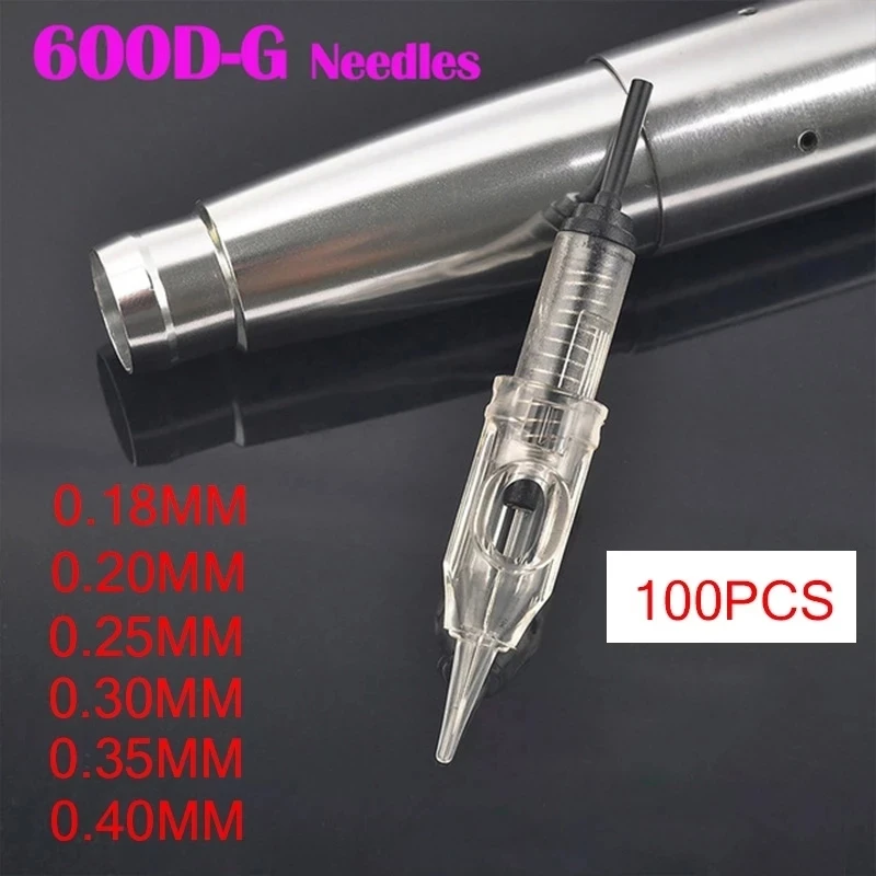Aguja de tatuaje 100 unids/lote 1RL cartucho de maquillaje permanente esterilizado desechable agujas consejos para cejas labio Agulha fácil clic acupuncture tattoo needles