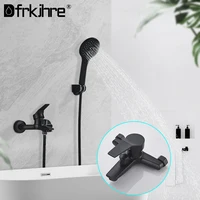 Matte Black Bathtub Faucet Wall Mount Chrome ABS Handshower Hot Cold Water Mixer Tap Bath Shower Faucet Tap Robinet Baignoire 1