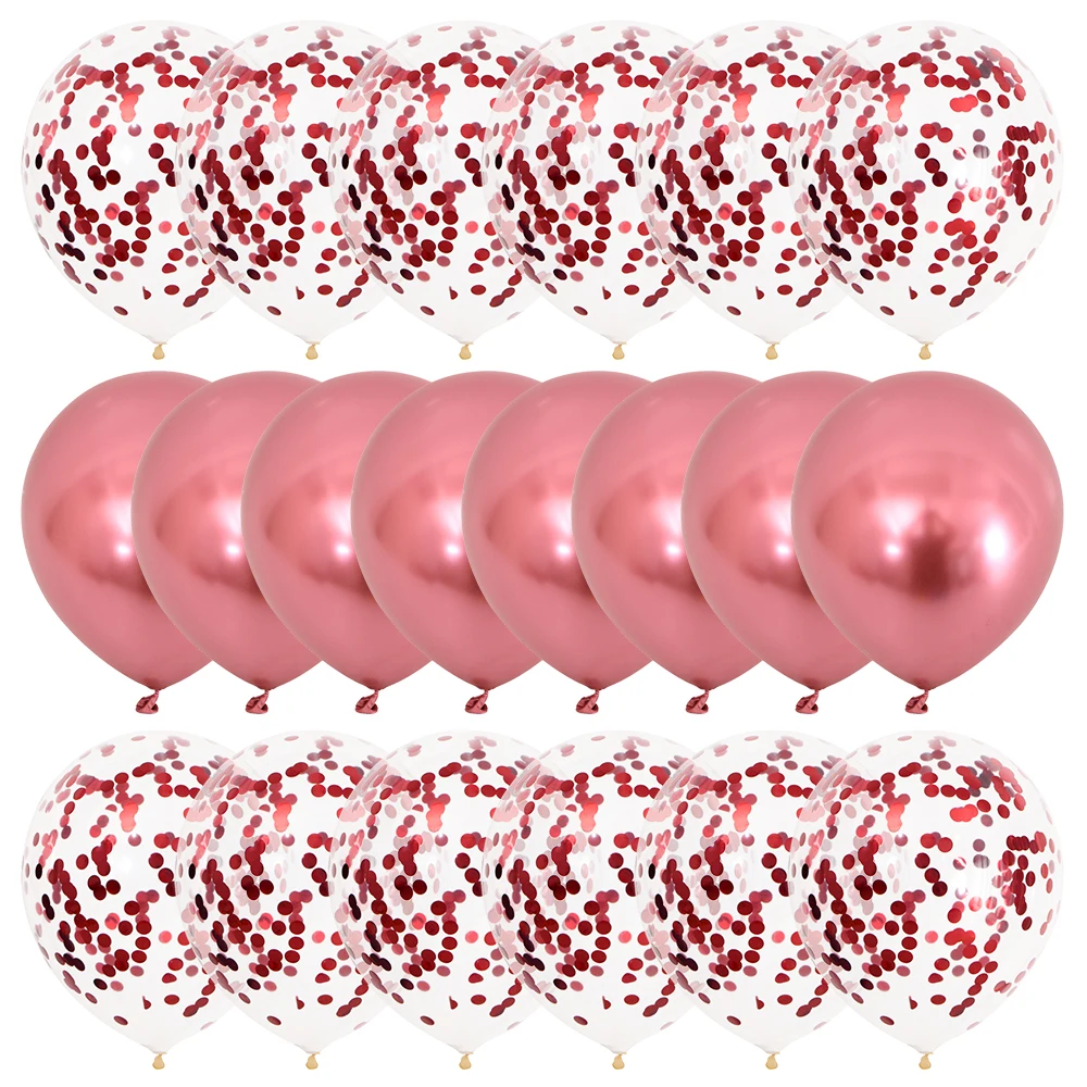 30pc 12inch Gold Metallic Luster Balloons Confetti Latex Ballons Birthday Party Decors Kids Adult Helium Globos Party Supplies - Цвет: red