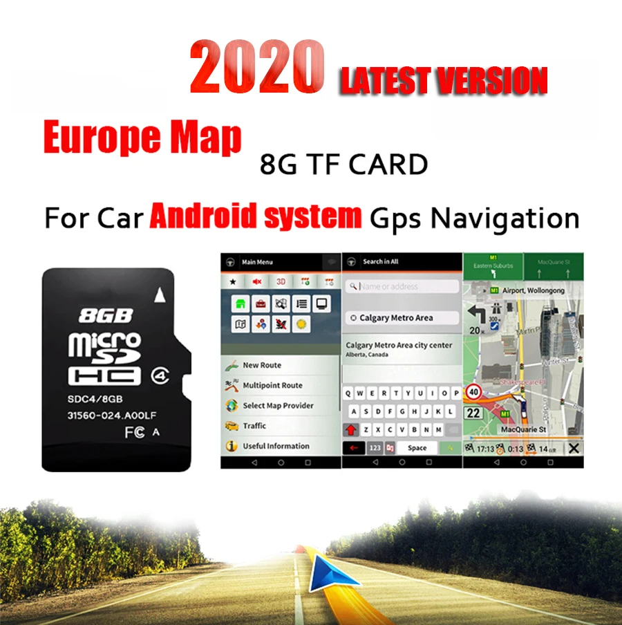 Для Android системы Авто GPS навигация 8 Гб Micro SD карта Европы для Франции Италии