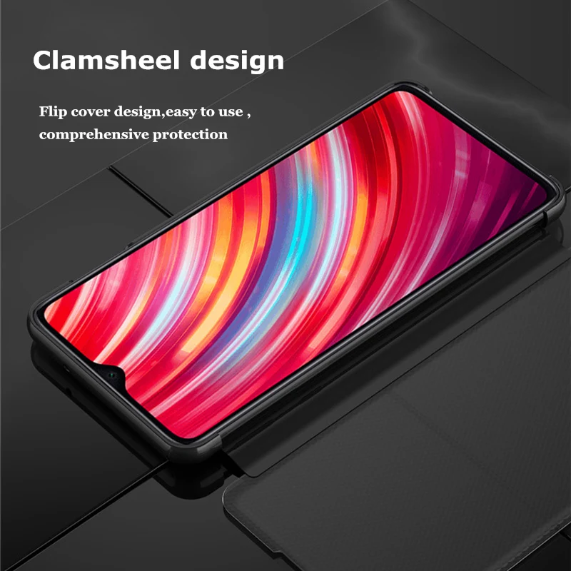 Новый Умный зеркальный флип чехол для Xiaomi redmi note 8 pro Роскошный PU 7 Pro Coques| |