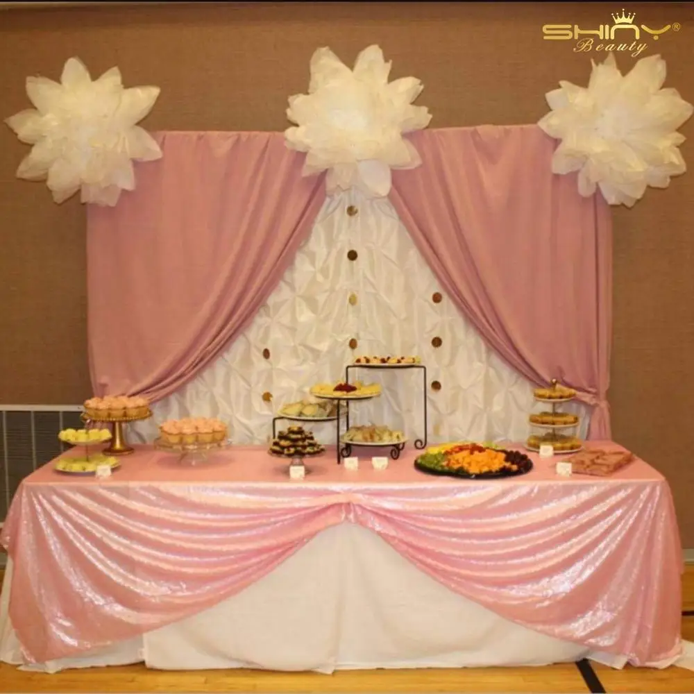 Pink Высокого качества для свадьбы или! 50*80 дюймов и серебряного цветов; блестящая скатерть, столовое белье, блестящие серебряные блестящие Свадебные Постельное белье скатерть(125x210 см)-y - Цвет: Pink