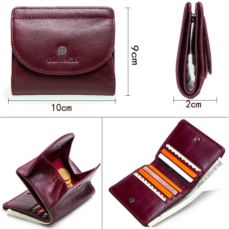 

New Small Wallet Ladies Short Wallet Wallet Coin Coin Purse First Layer Leather Ladies Wallet Multi-function Small Card Package