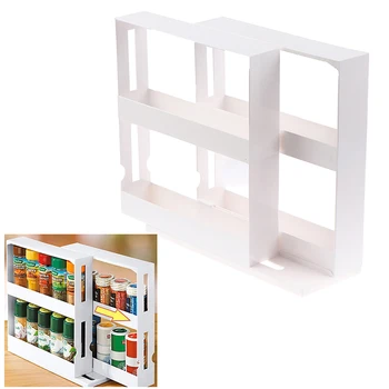

1PC Multi-Function Kitchen Storage Spice Organizer Storage Rack Shelf For Home Rotating Food Holder Organizer Shelves