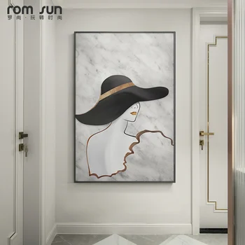 

Abstract Fashion Vintage Girl Minimalist Wall Art Canvas Painting Nordic Posters And Prints Wall Pictures For Living Room Decor