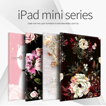 

Tablet pc protective case for ipad mini 1/2/3/4/5 TPU leather Fashion Printed Soft back 7.9 inch cover Flower Girl Cartoon case