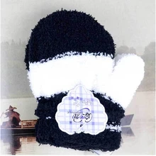 Детские зимние теплые плюшевые перчатки; детские вязаные варежки из кораллового флиса; мягкие Разноцветные полосатые перчатки для мальчиков и девочек