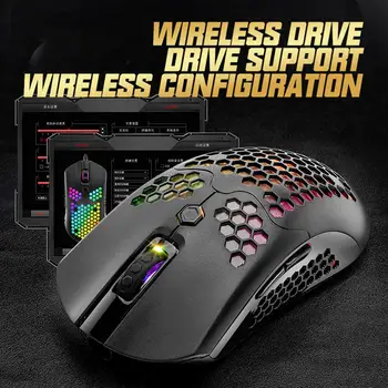 

New Hollow Out Design 12000DPI Gaming Mouse X2 Dual Mode RGB Light Effect Ergonomic Gameing Office Wireless Mouse for Laptop PC