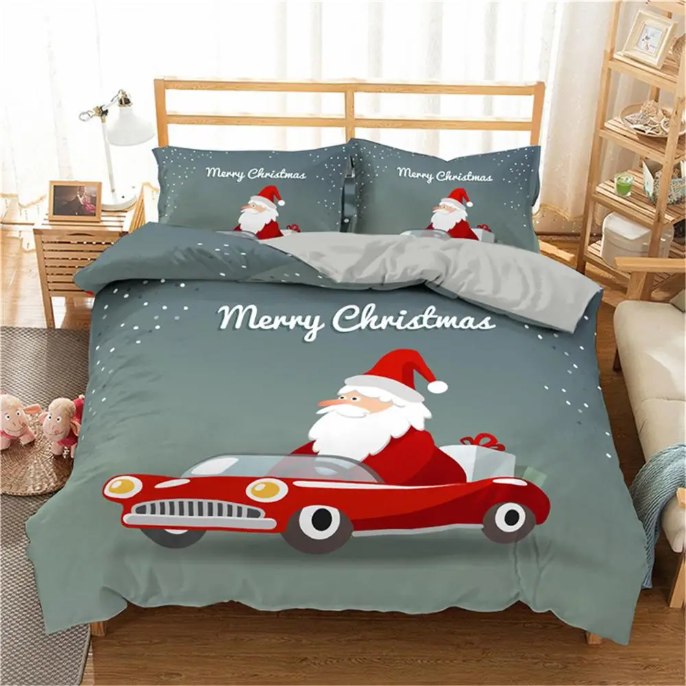 Homesky Merry Christmas постельные принадлежности набор пододеяльник красный Санта Клаус одеяло постельное белье с наволочкой queen King size - Цвет: CD041-4