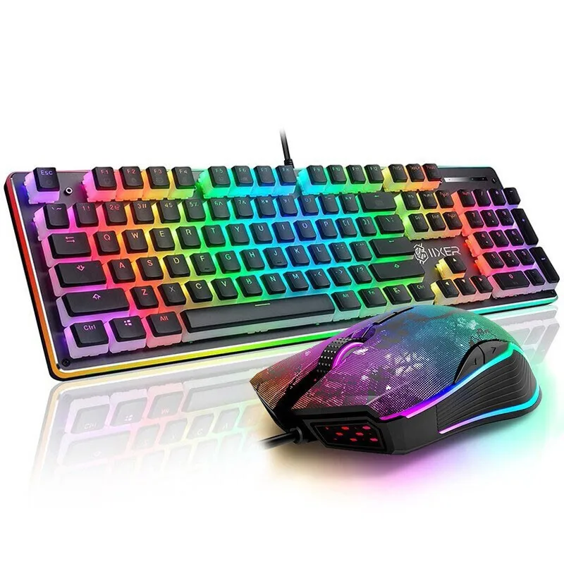 

Mvtv Mechanical Keyboard Red Axis Video Game Special Eating Chicken Mouse Suit Desktop Notebook Computer Office Quiet Silent