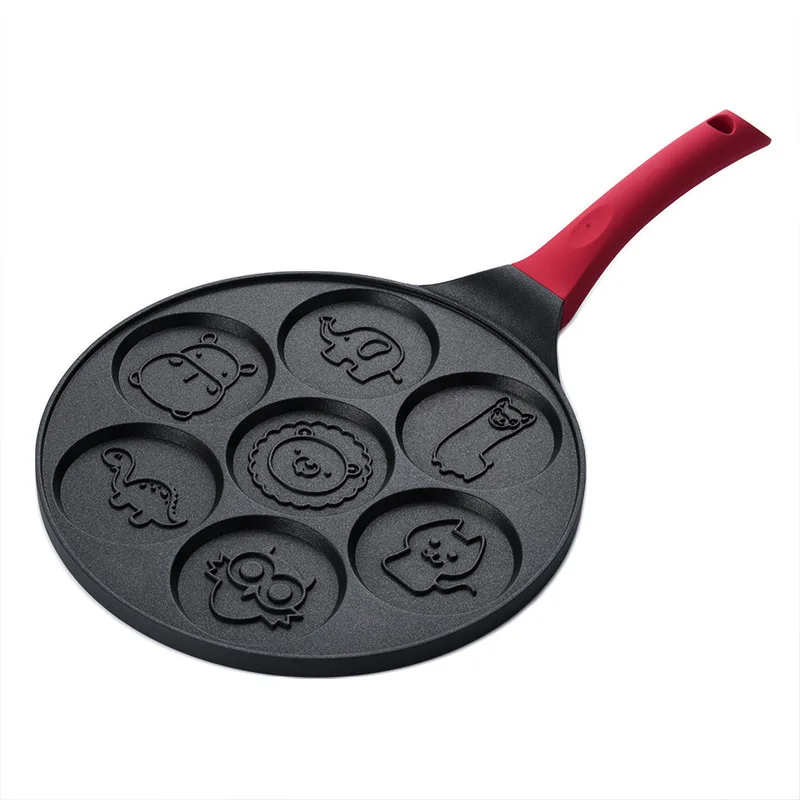 

Seven Holes Breakfast Pot Multi-functional Flat Porous Frying Pan Non-stick Egg Dumplings Pot Breakfast Useful Product Baby Frie
