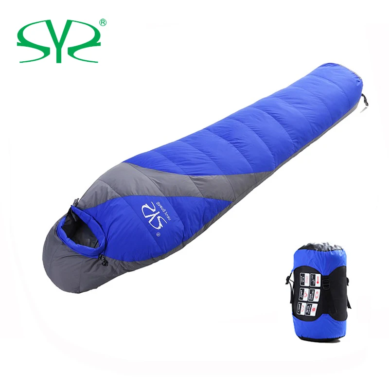 

Adult Winter Sleeping Bag Portable Mummy Type Down Sleeping Bag Splicing Single Sleeping Bag Camping Equipment