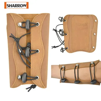

1pc Archery Arm Guard Leather Traditional Protection Hunting Longbow Recurve Bow Adjustable Shooting Hunting Accessories