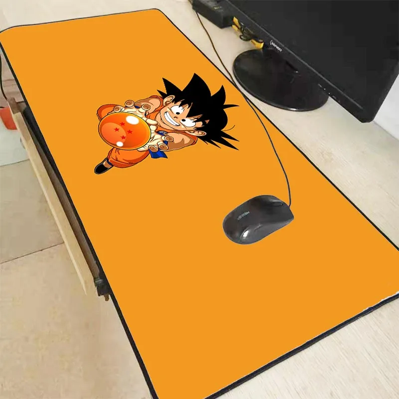Игровой коврик для мыши Dragon Ball аниме с прошитыми краями, резиновая основа, расширенный коврик для мыши XXL, компьютерная клавиатура для ПК 900*400 мм