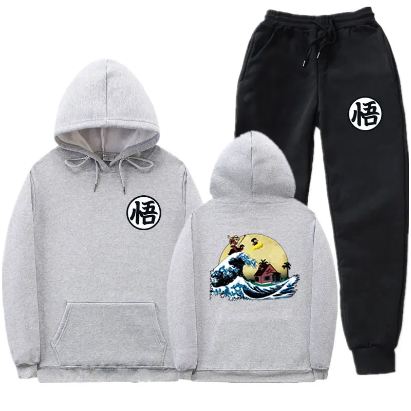 Off White/Модный комплект с толстовкой с капюшоном, черепаха Гоку, драконий жемчуг, толстовка с капюшоном, Poleron Hombre, уличная одежда, Sudadera, драконий жемчуг, толстовки, штаны, комплект для мужчин