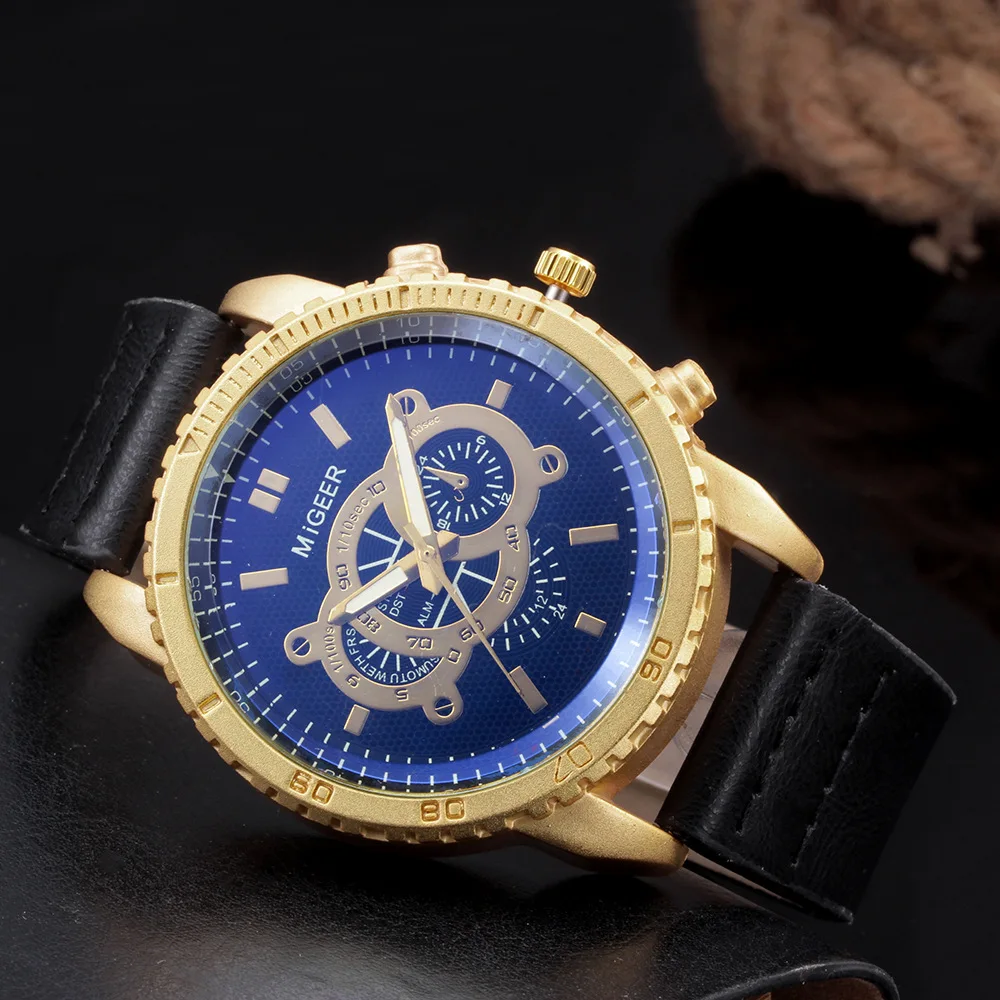 

2021 New Watch Men's Belt Quartz Watch Geneva Popular Leisure Fashion Business Watch Trend Watch for Men Bulk Items Wholesale