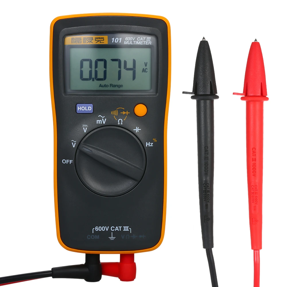 Портативный цифровой мини мультиметр FLUKE F101 пальмового размера вольтметр 600 В 6000