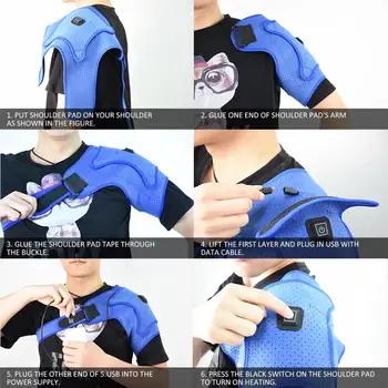 

Heated shoulder pad 3-speed heating set heating pad support bracket for rotator cuffs