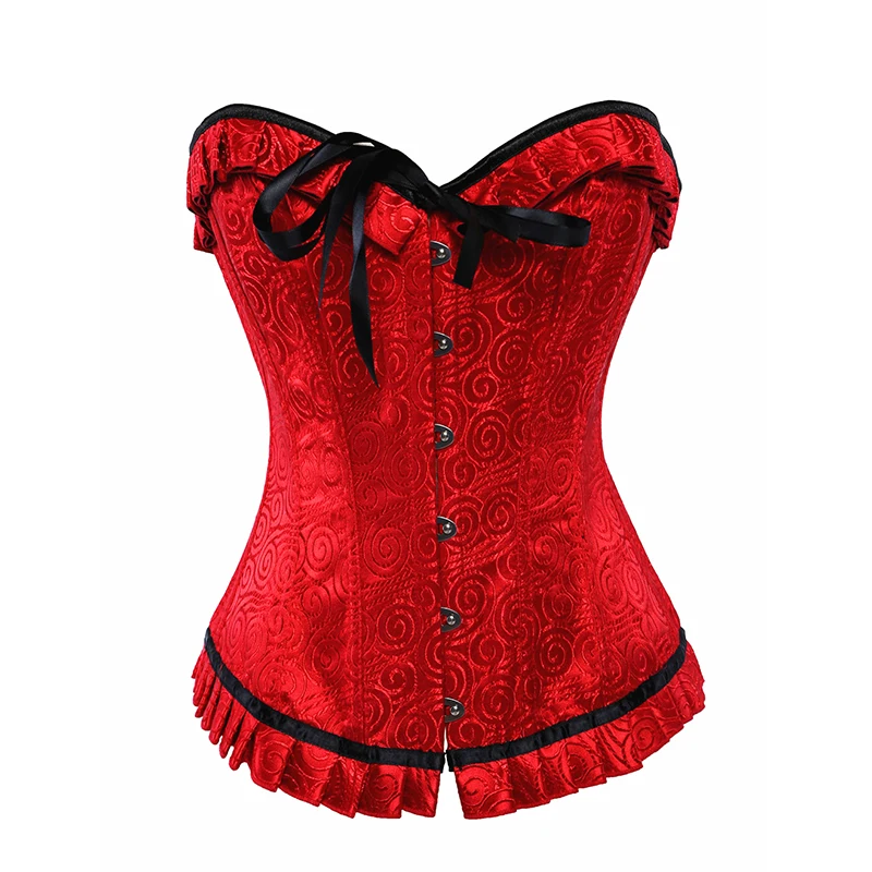 Aonve красное корсетное нижнее белье женский сексуальный бюстье готическая одежда Корсеты выше груди Топ женский винтажный эротический Свадебный лиф S-2XL