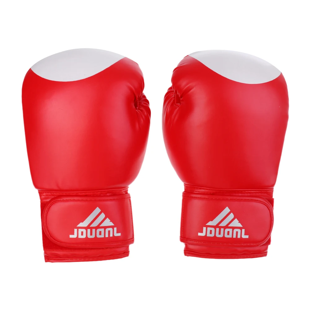 1 Pair PU Leather Boxing Gloves MMA Muay Thai Punching Bag Training