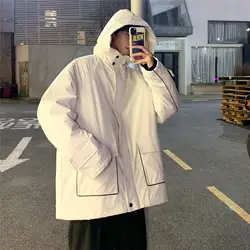 2019 модная куртка для молодых мужчин, зимняя парка, пальто большого размера, Свободная Повседневная парка, куртка в стиле хип-хоп, Harajuku