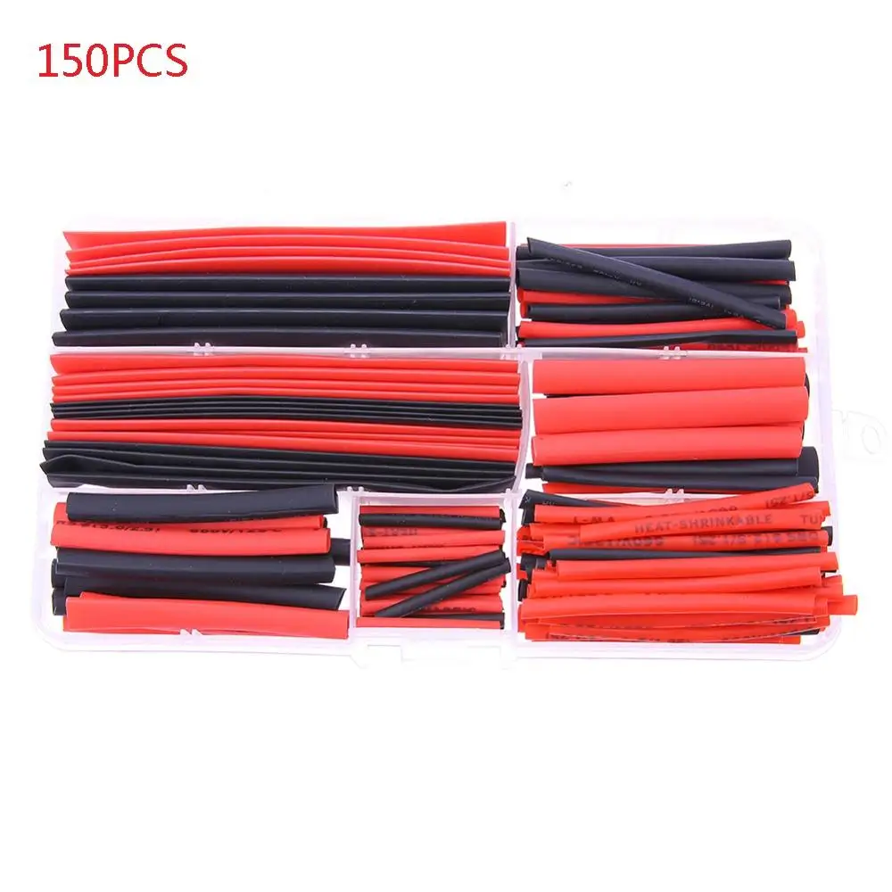 150pcs 530 шт. термоусадочные трубки изоляционные, термоусадочные трубки ассортимент электронные полиолефина провода кабельная муфта комплект термоусадочные трубки - Цвет: 150pcs