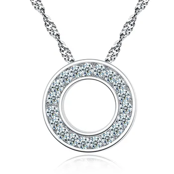

VCC13 Round Pendant ring with zircon women's couple necklace