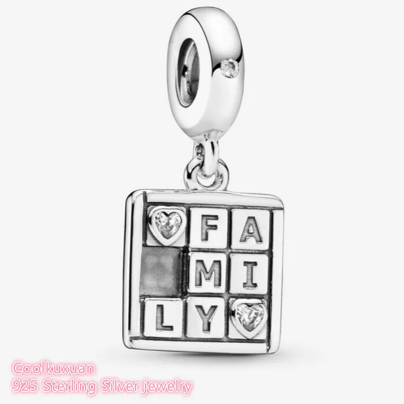 

100% Original 925 Sterling Silver Family Game Dangle Charm beads Fits Pandora bracelets Jewelry Making
