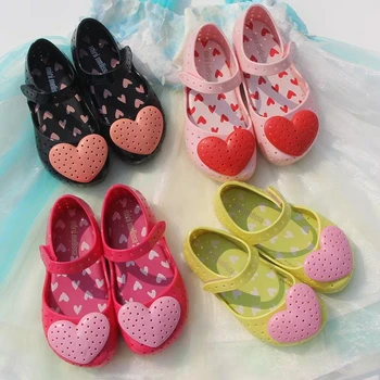

Mini Melissa Heart Girl Sandals 2020 New Jelly Sandals Kids Sandals Children Beach Shoes Non-slip Toddler Shoes 14-19cm
