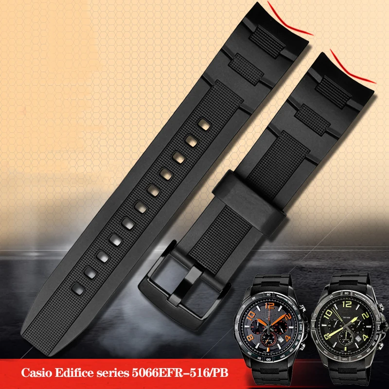 Per Casio 5468 builice EFR 303/304 EFR 516PB EFR 516 cinturino in gomma  siliconica cinturino in resina 22mm cinturino impermeabile|Watchbands| -  AliExpress
