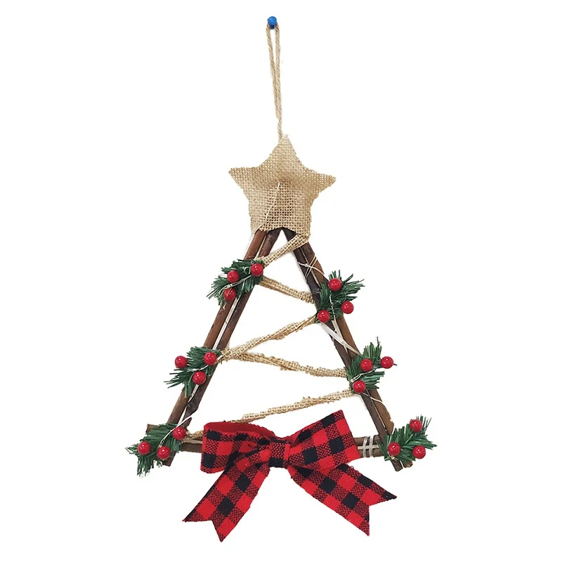 

Christmas Wreath With Battery Powered LED Light String Front Door Hanging Garland Holiday Home Decorations
