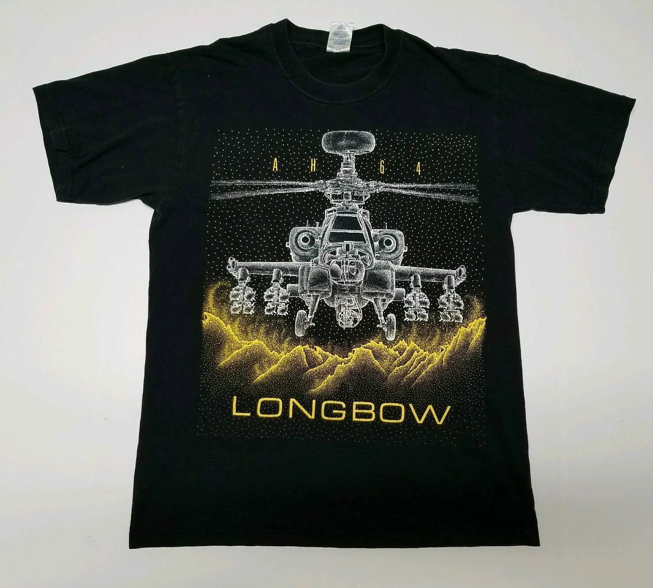 AH64 Longbow вертолет Apache Мужская футболка Размер S-3XL