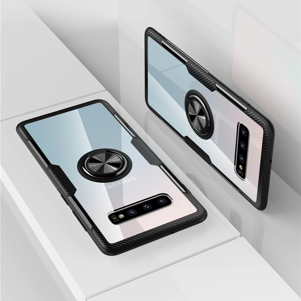 

Magnet Ring Case For Samsung Galaxy S10 S9 Plus S10E 5G Transparent Anti Shock KickStand Case For Samsung Galaxy S 10 9 Plus E