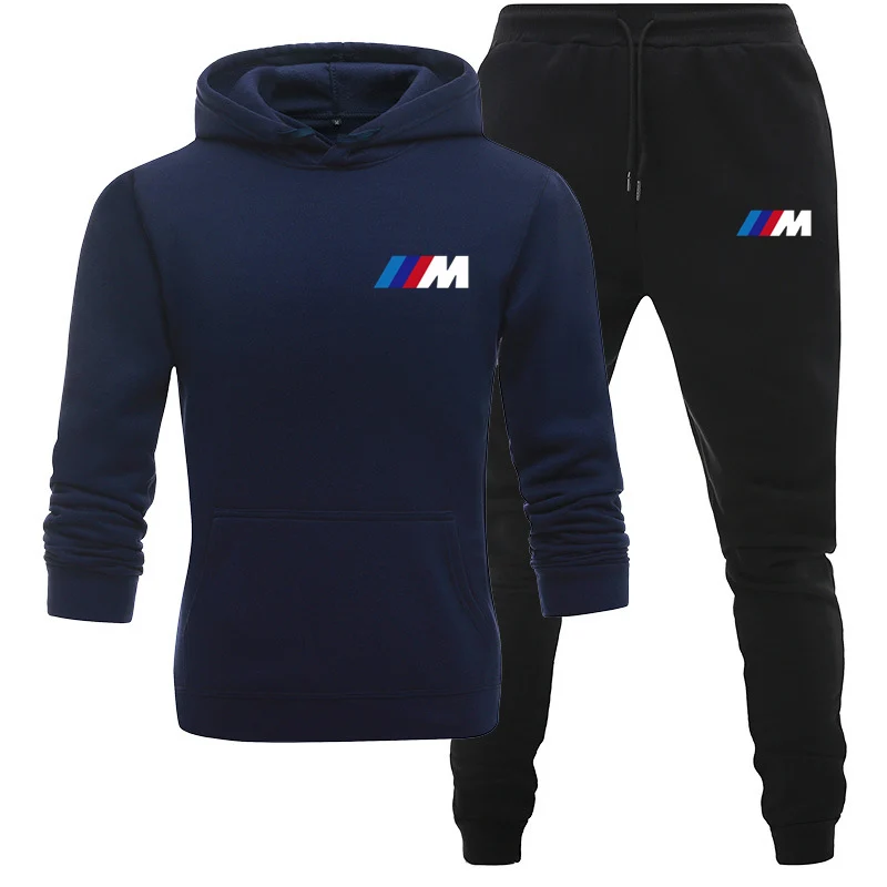 Комплект moletom e calça bmw случайная одежда для мужчин outono inverno 2020 | Мужская