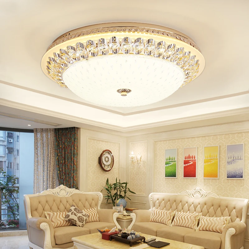 

Modern LED Crystal Ceiling Light Circular Golden Ceiling Lamp Luminarias Rotunda Light For Living Room Aisle Corridor Kitchen