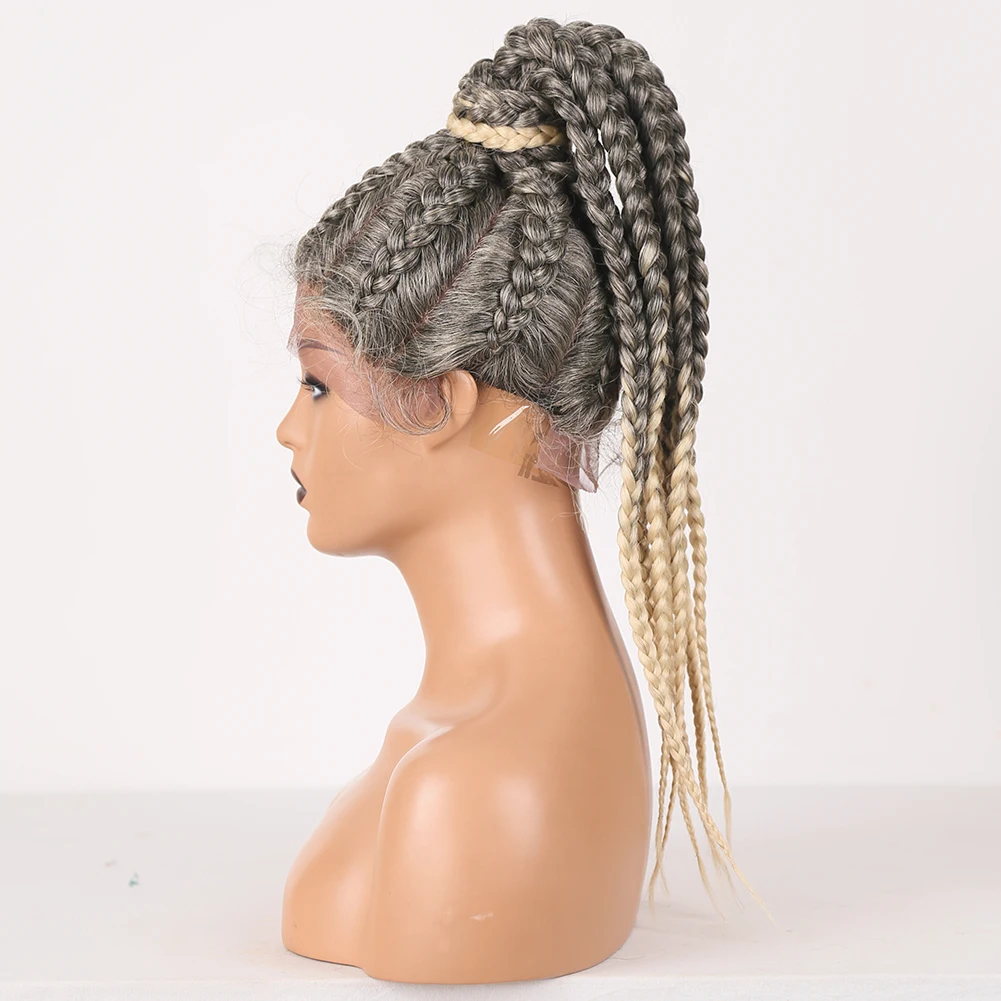 Braided Box Braids Wig Synthetic Lace Wigs for Women Long Hair Braids Wig High Temperature Fiber Cosplay Wigs Heat Resistant