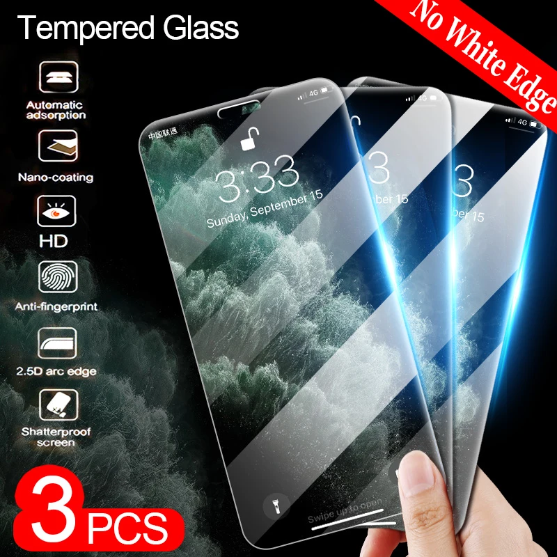 3-1 шт./лот, защитное закаленное стекло для iPhone 11 Pro X XR XS Max, защита экрана 9 H, стекло для iPhone 11, стеклянная пленка
