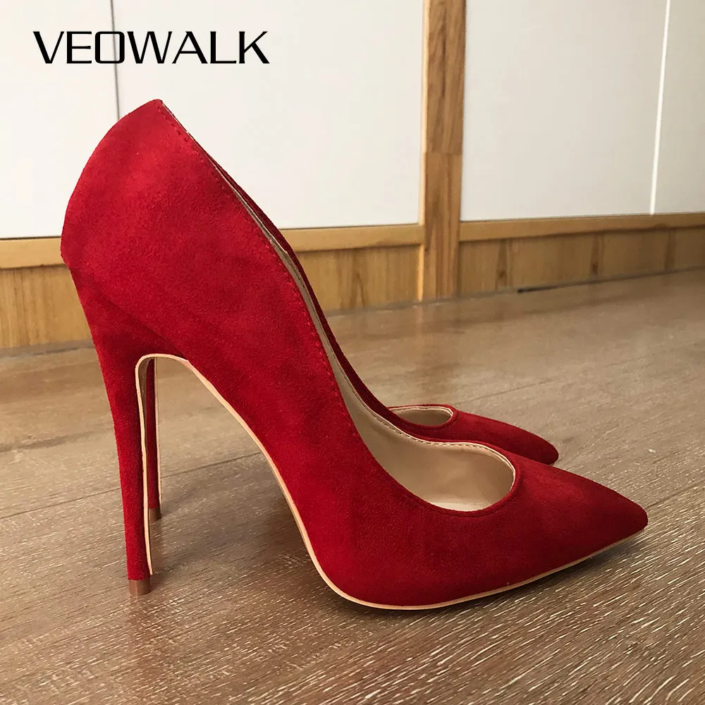 Veowalk/женские пикантные туфли с острым носком на очень высоких каблуках шпильках