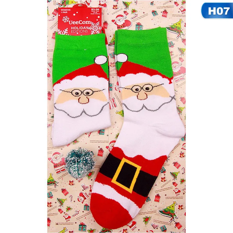 Christmas Tree Snow Elk Gift Cotton Happy Socks PEONFLY New Autumn Winter Christmas Socks Men Funny New Year Santa Claus