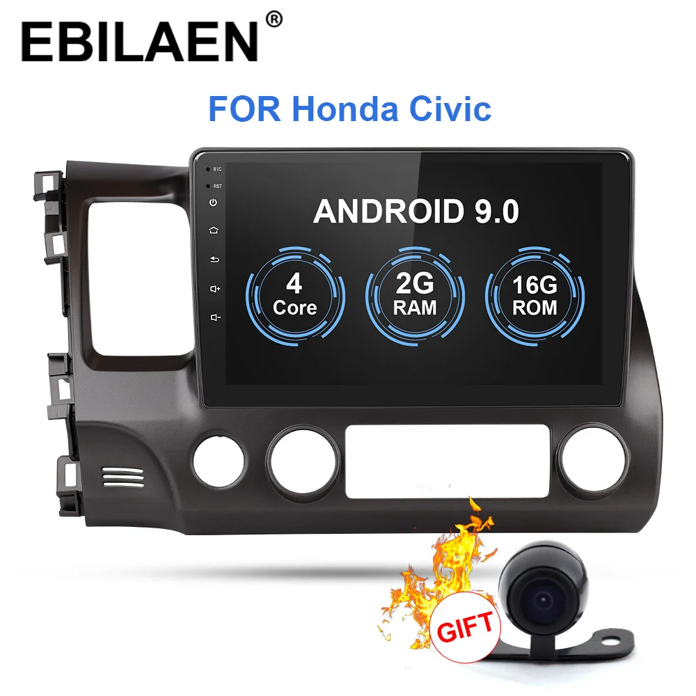 Автомобильный DVD мультимедийный плеер для Honda CIVIC 4d FN 8 Fk 2005-2012 2Din Android 9,0 Авторадио gps навигация Радио Кассетный рекордер