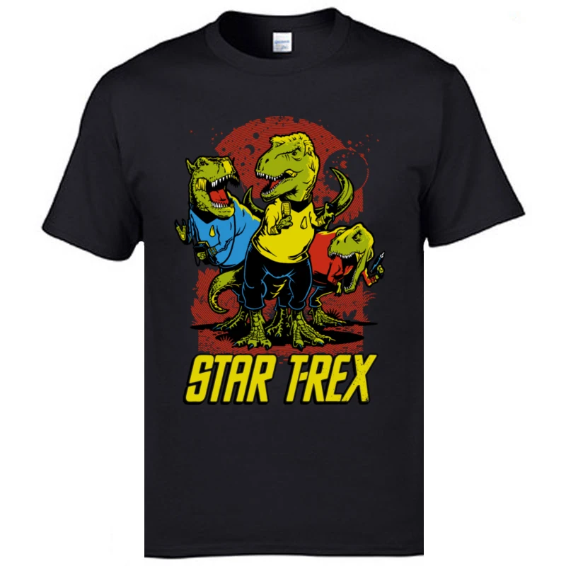  Men's Tshirts Star_T-Rex_1_8910 Casual Tops Shirts 100% Cotton Fabric Round Neck Short Sleeve Summer Sweatshirts Mother Day Star_T-Rex_1_8910 black