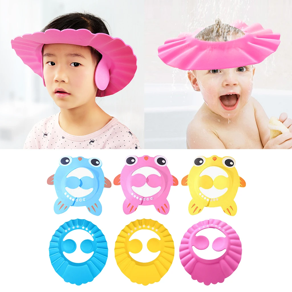 Adjustable Lightweight Baby Bath Cap EVA Plastic Waterproof Shower Caps Hat Children Toddler Shampoo Bathroom Accessories