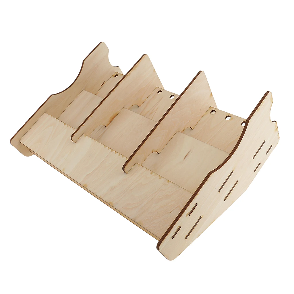 Wood Paint Bottles Rack Model Painting Brushes Tools Organizer Storage Holder Box for Hobbies Art