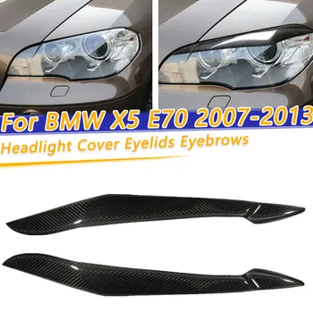 

COOYIDOM 1Pair For BMW X5 E70 2007-2013 Headlight Trim Covers Carbon Fiber Eyelids Eyebrow Retrofit Accessories