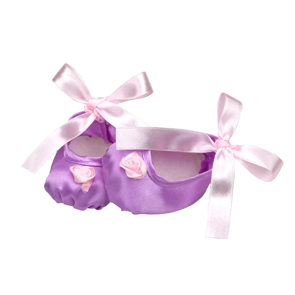 Purple Ballet Satin Slippers Dance Shoes for 18