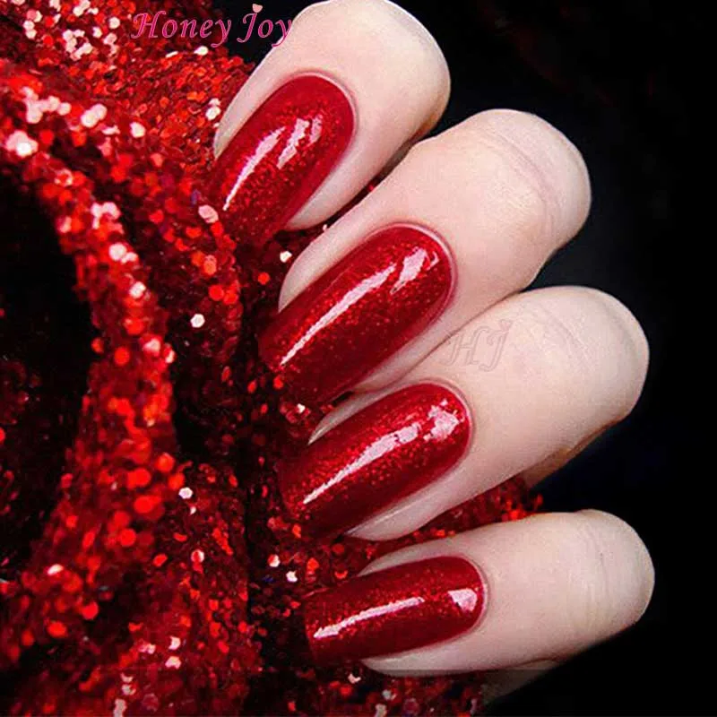 18g/28g Very Fine Red Wine Shine Glitter Hexagon Sequin Paillette Dip Powder Long-lasting Nails No UV Light Needed